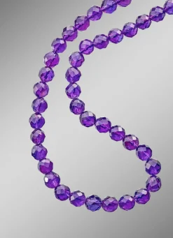Sale Amethyst-Halskette mit facettierten Kugeln Damen Halsketten