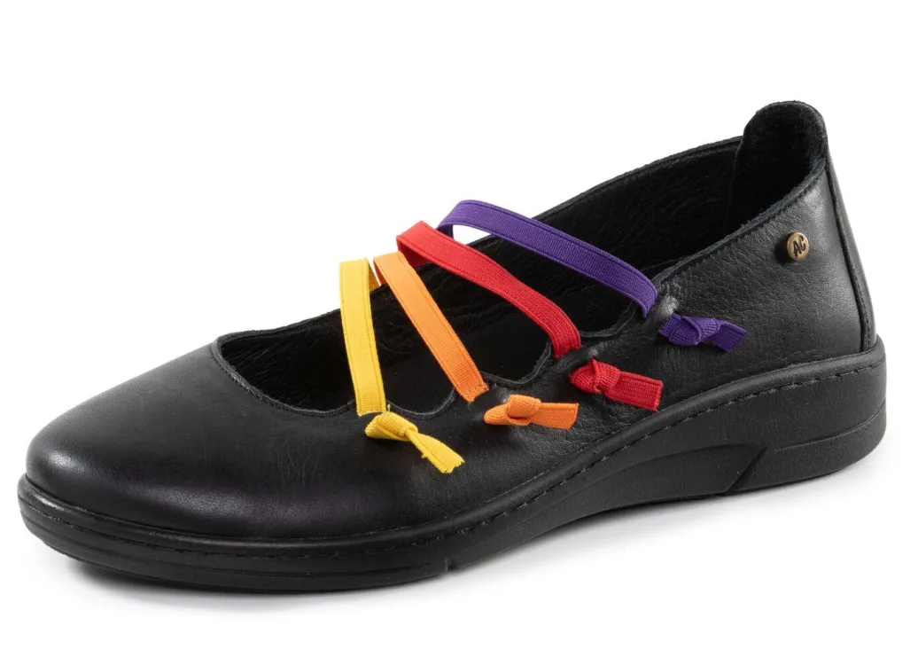 Discount Andrea Conti Slipper mit bunten, dekorativ eingesetzten Gummizügen Damen Slipper