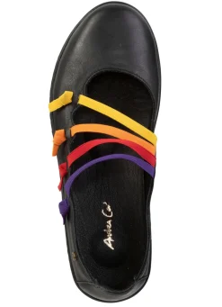 Discount Andrea Conti Slipper mit bunten, dekorativ eingesetzten Gummizügen Damen Slipper