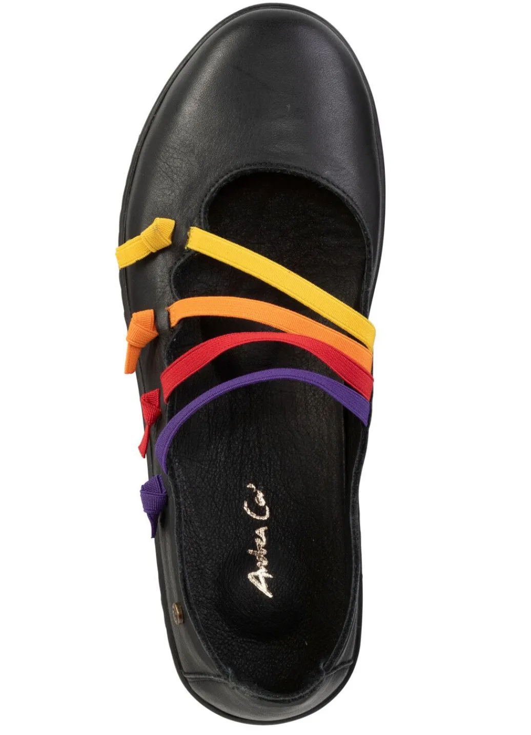 Discount Andrea Conti Slipper mit bunten, dekorativ eingesetzten Gummizügen Damen Slipper