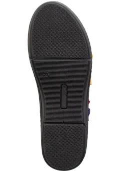 Discount Andrea Conti Slipper mit bunten, dekorativ eingesetzten Gummizügen Damen Slipper