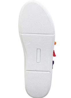 Andrea Conti Slipper mit bunten, dekorativ eingesetzten Gummizügen Damen Slipper