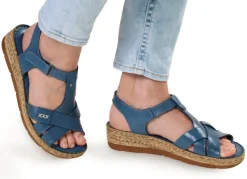 Online Andrea Conti Stegspangen-Sandale aus Rind-Nappaleder Damen Sandalen