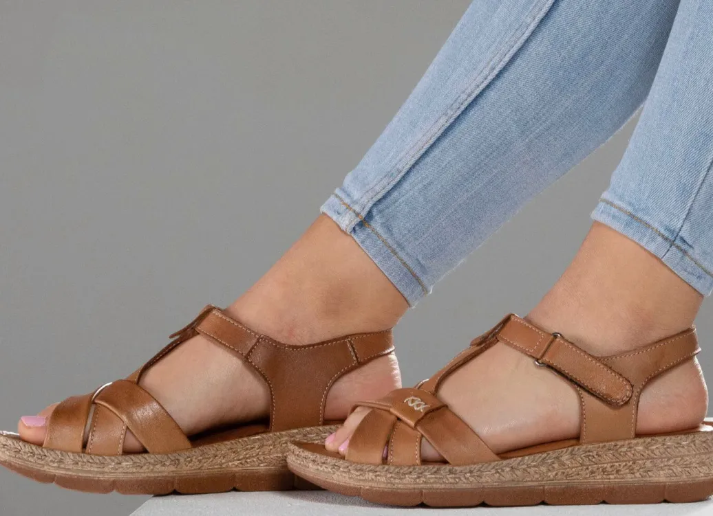 Sale Andrea Conti Stegspangen-Sandale aus Rind-Nappaleder Damen Sandalen