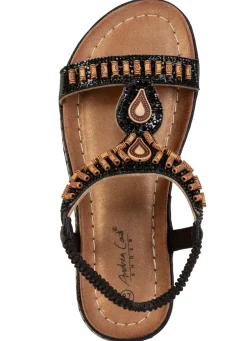 Andrea Conti, stylische Damen-Sandalen, Weite G, mit elastischem Fersenriemchen Damen Sandalen
