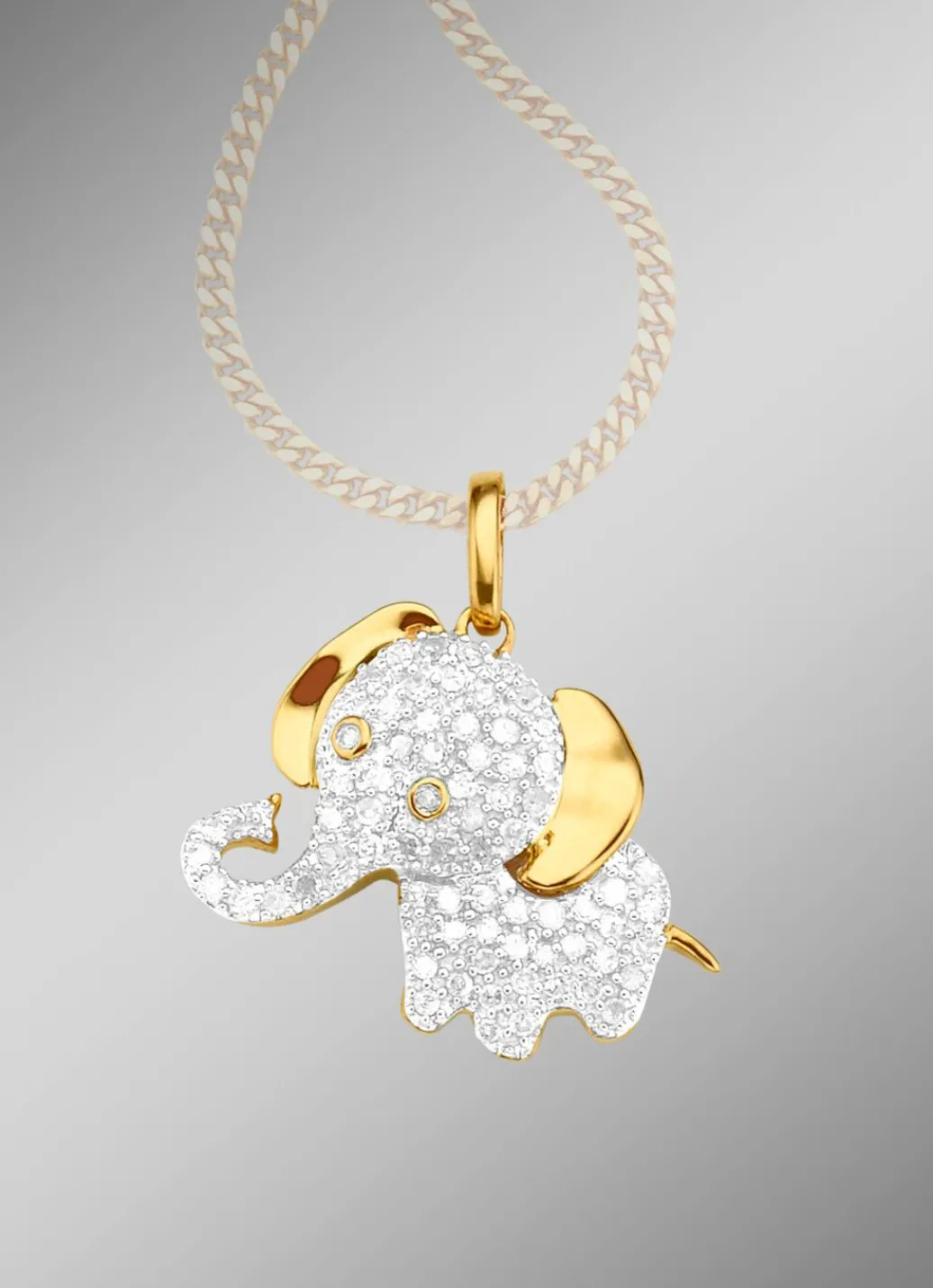 Online Anhänger Elefant mit 71 Diamanten Damen Anhänger