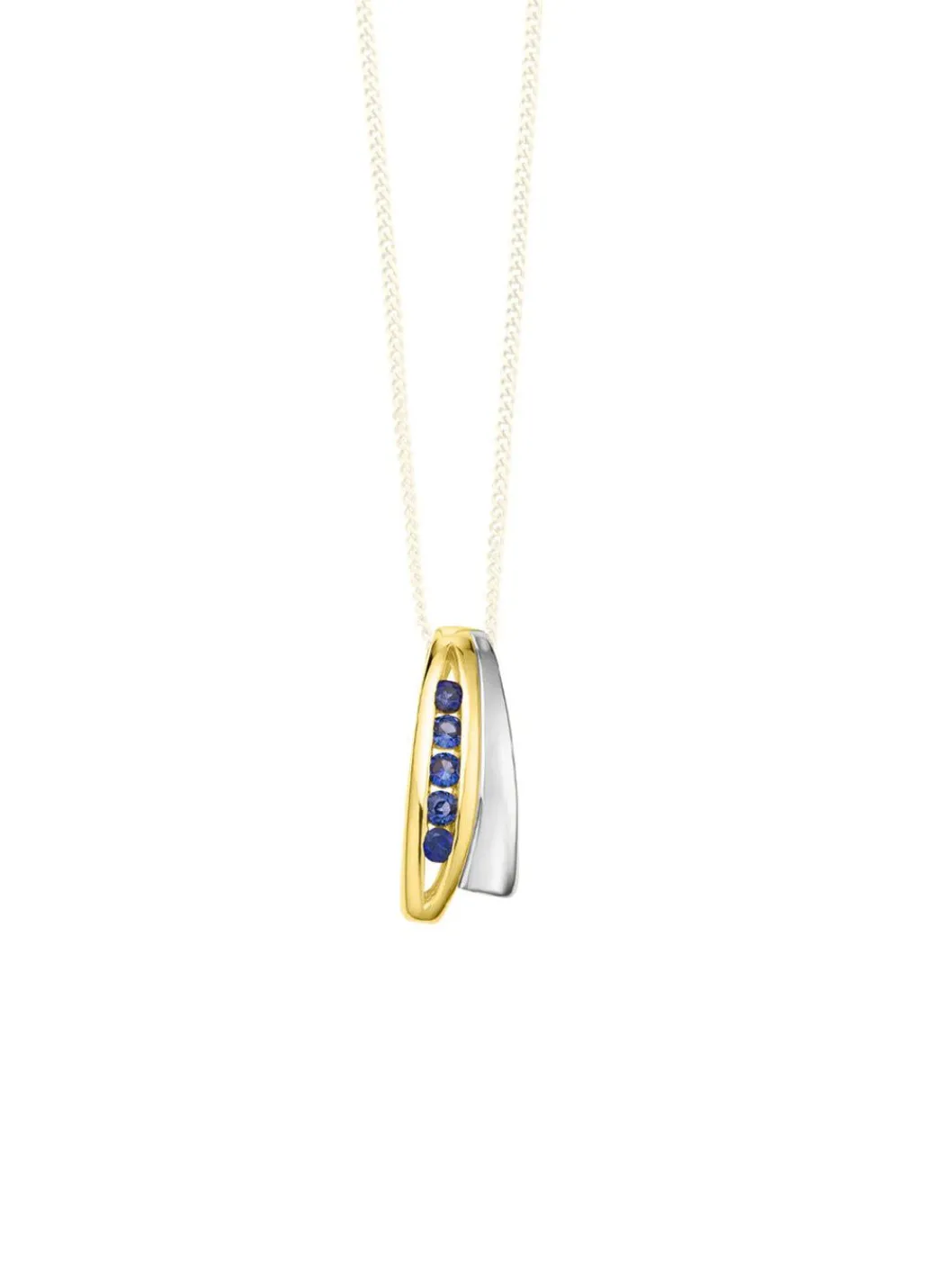 Outlet Anhänger in Bicolor mit synth. Safir Damen Anhänger