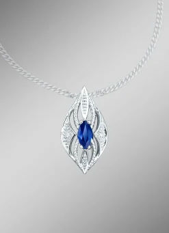 Online Anhänger mit Brillanten und echter blaue Safir Damen Anhänger