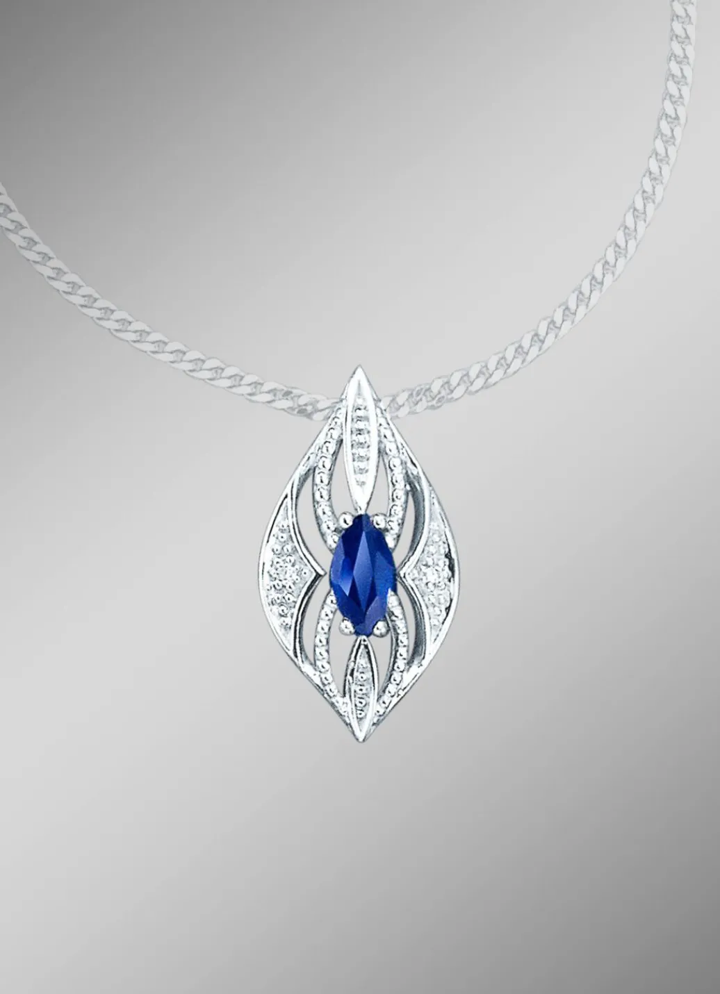 Online Anhänger mit Brillanten und echter blaue Safir Damen Anhänger