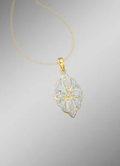 Discount Anhänger mit Diamanten im Blumendesign Damen Anhänger