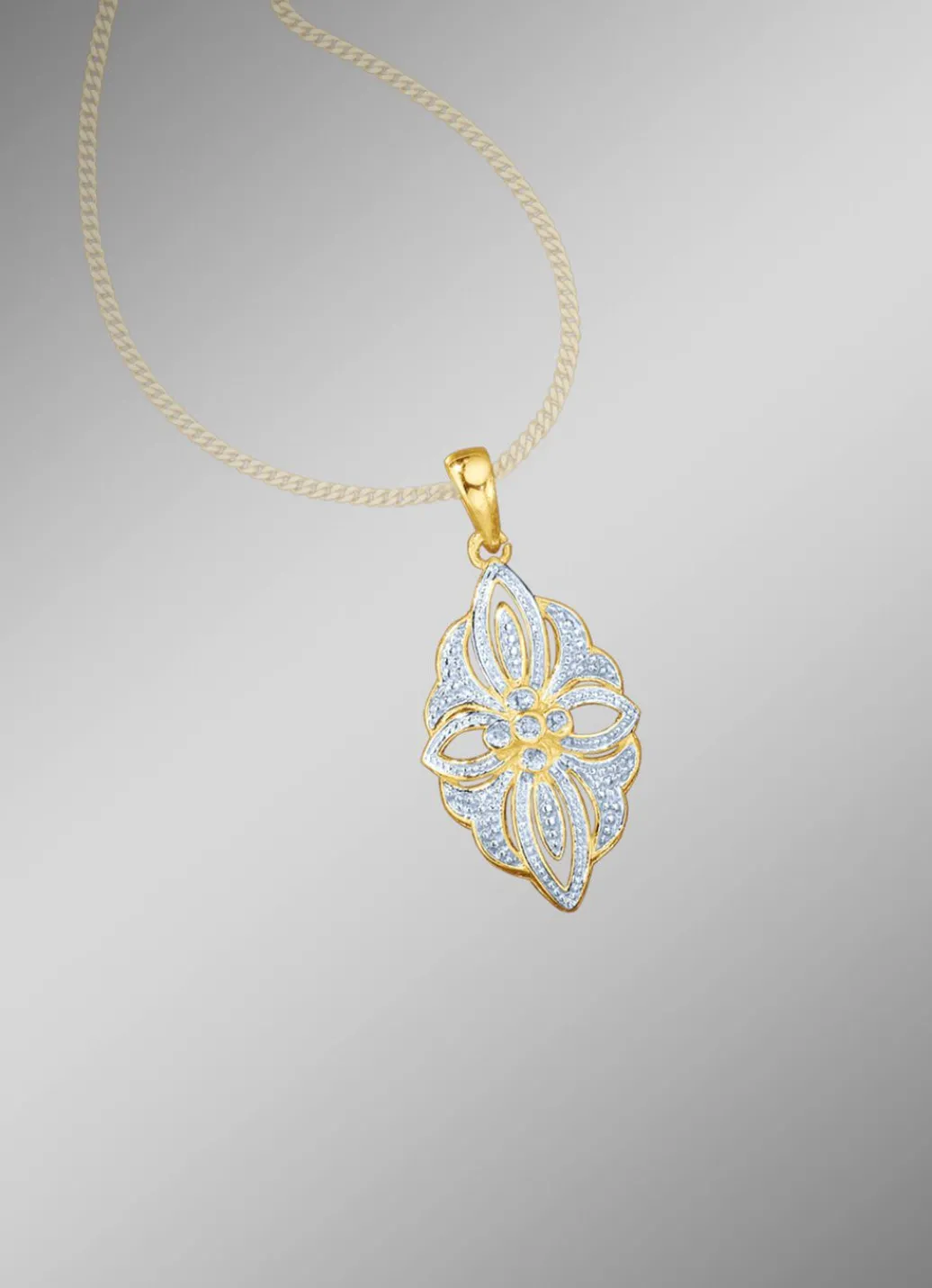 Discount Anhänger mit Diamanten im Blumendesign Damen Anhänger