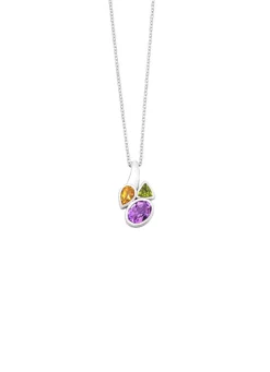 Anhänger mit echt Amethyst, echt Citrin und echt Peridot Damen Anhänger