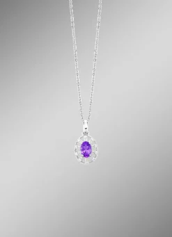 Online Anhänger mit echt Amethyst und synth. Zirkonia Damen Anhänger