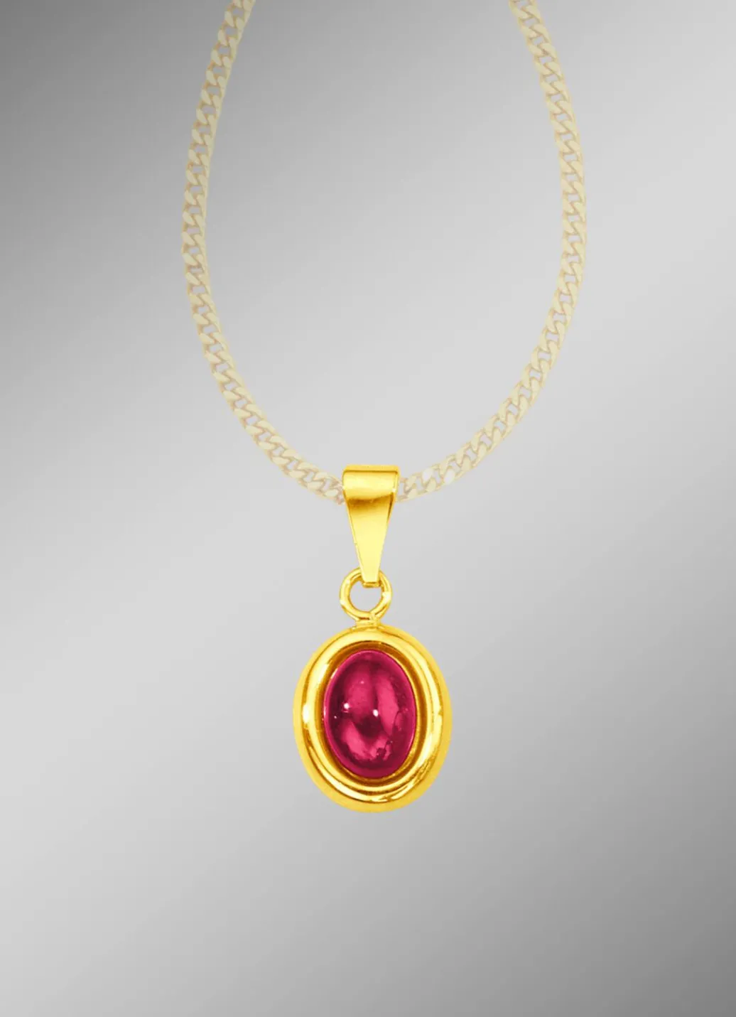 Online Anhänger mit echtem Rubin-Cabochon Damen Anhänger