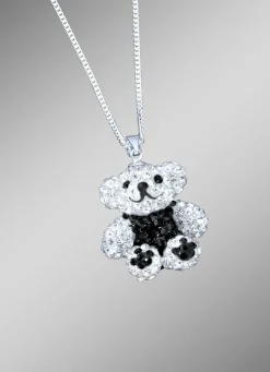 Hot Anhänger Pandabärchen mit Kristallen und Panzerkette Damen Modeschmuck|Anhänger