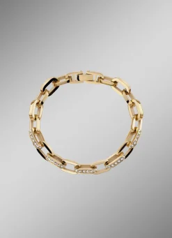 Online Armband aus vergoldetem Edelstahl mit Kristallen Damen Modeschmuck|Halsketten