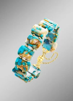 Hot Armband mit beh. Türkis und beh. Perlmutt Damen Armbänder