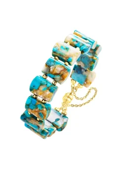 Hot Armband mit beh. Türkis und beh. Perlmutt Damen Armbänder