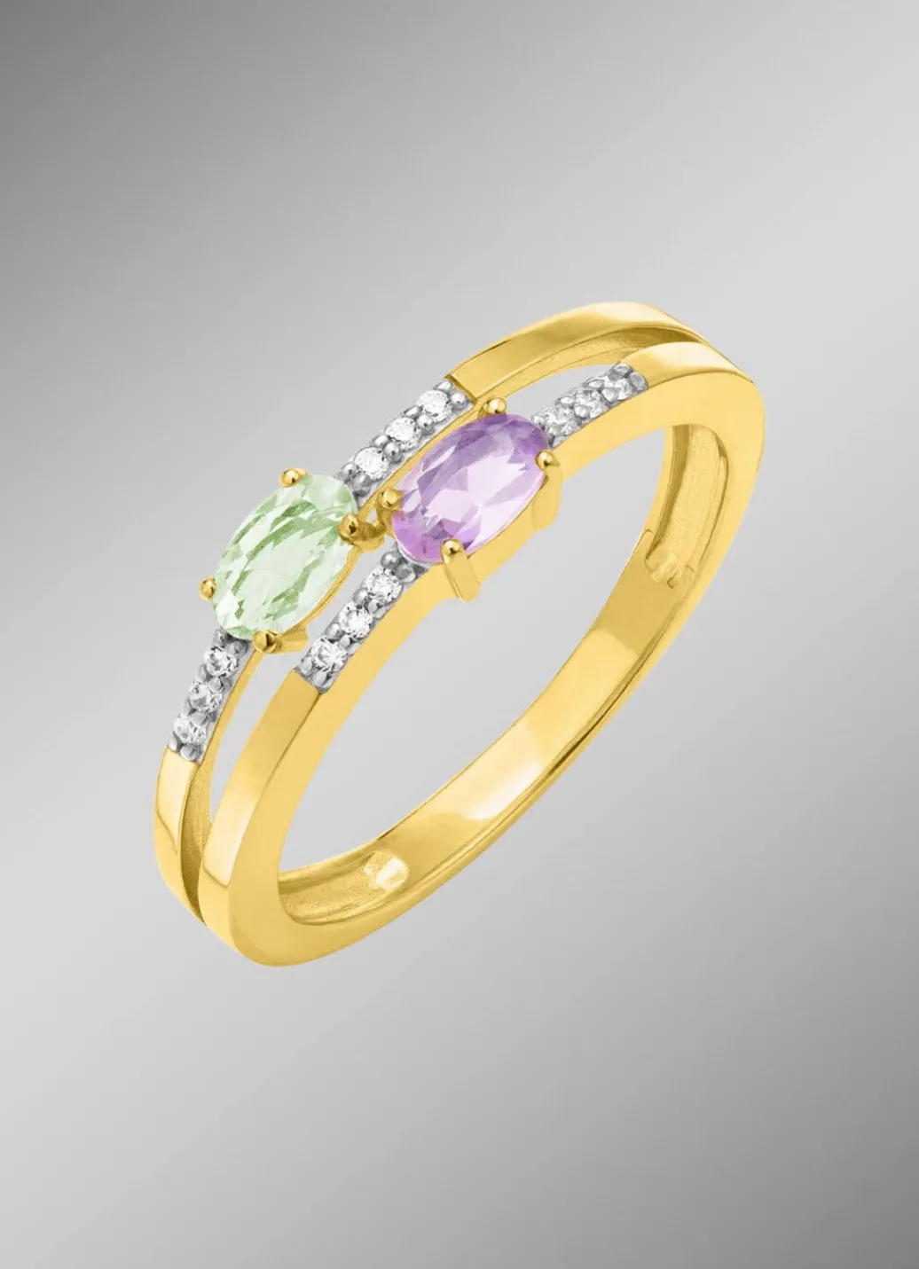 Attraktiver Blickfang: Damenring mit synth. Zirkonia und Glassteinen Damen Ringe