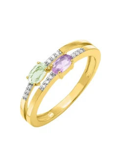 Attraktiver Blickfang: Damenring mit synth. Zirkonia und Glassteinen Damen Ringe