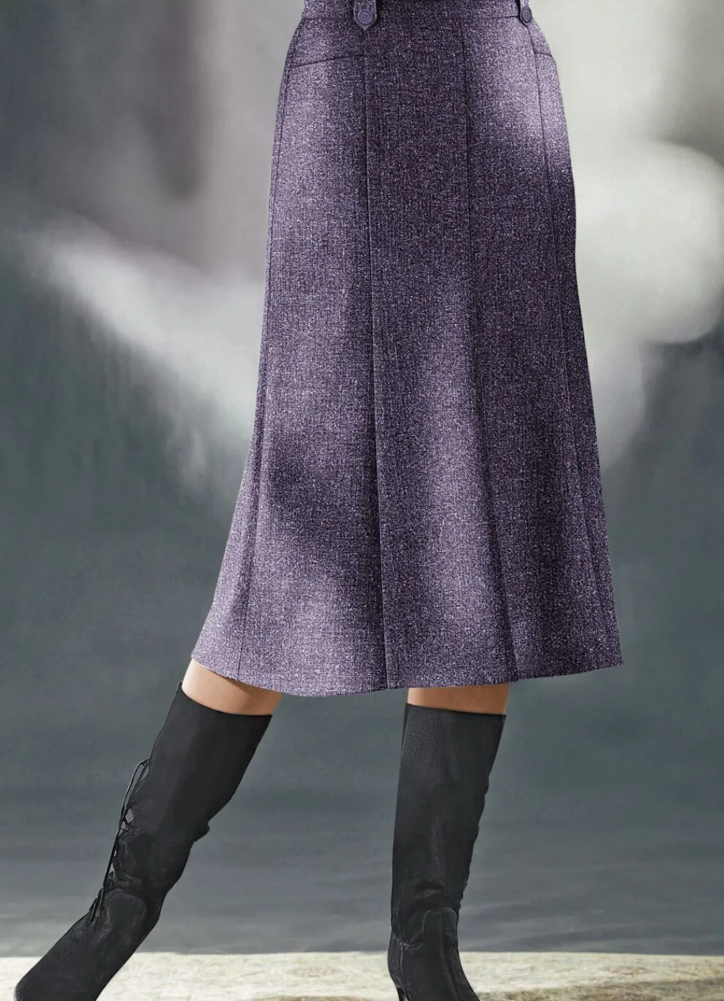 Damen Mona Röcke<Bahnenrock in Tweed mit Boucle-Effektgarn