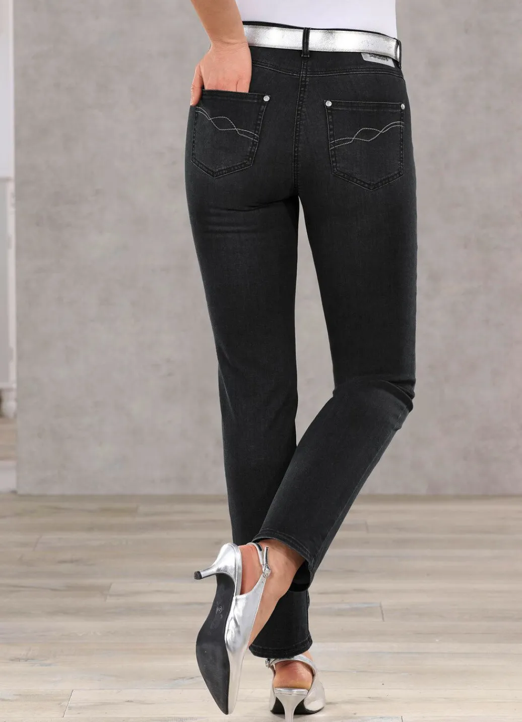 Damen Mona Lange Hosen|Jeans<Bauchweg-Jeans in 5-Pocket-Form