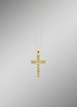 Sale Beidseitig tragbarer Kreuz-Anhänger mit synth. Zirkonia Damen Anhänger