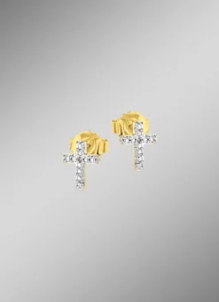 Clearance Beliebte Ohrstecker mit 2 Diamanten Damen Ohrschmuck
