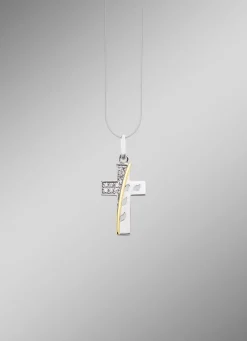 Clearance Beliebter Kreuz-Anhänger mit synth. Zirkonia Damen Anhänger