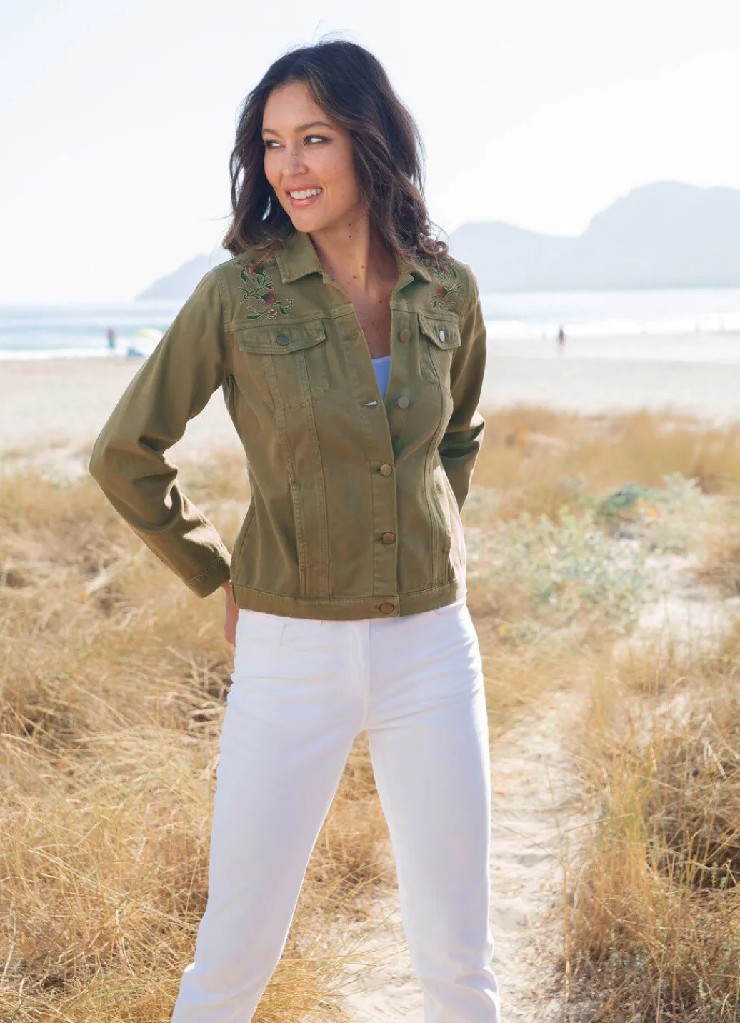 Damen Mona Übergangsjacken|Blusenjacken<Bestickte Jeansjacke