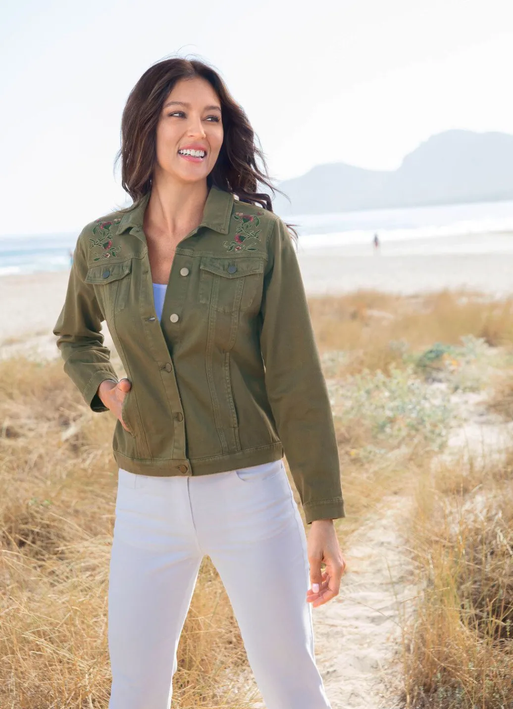 Damen Mona Übergangsjacken|Blusenjacken<Bestickte Jeansjacke