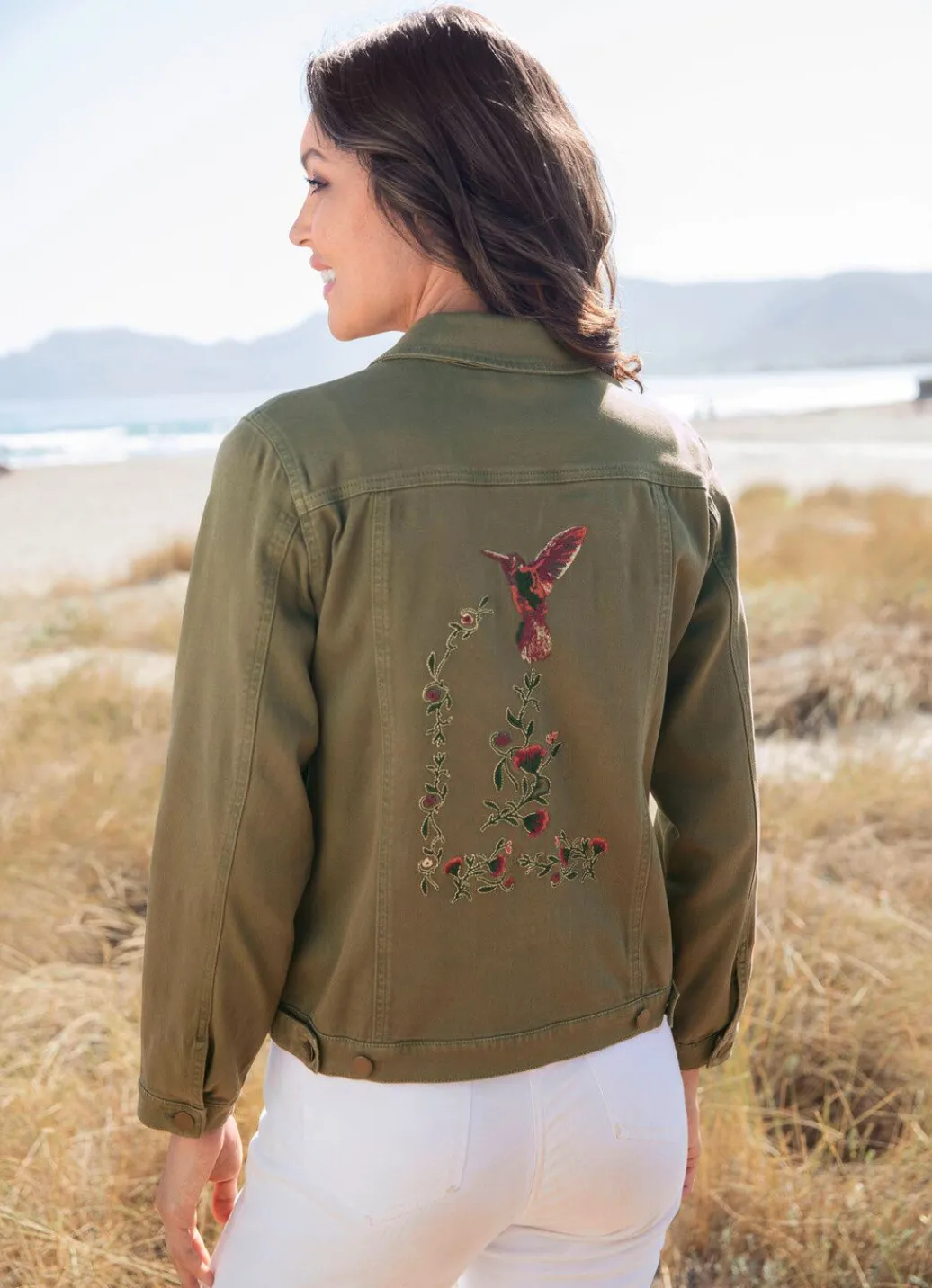Damen Mona Übergangsjacken|Blusenjacken<Bestickte Jeansjacke