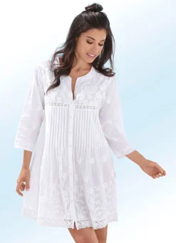 Damen Mona Strandkleider|Tuniken<Bestickte Tunika aus reiner Baumwolle