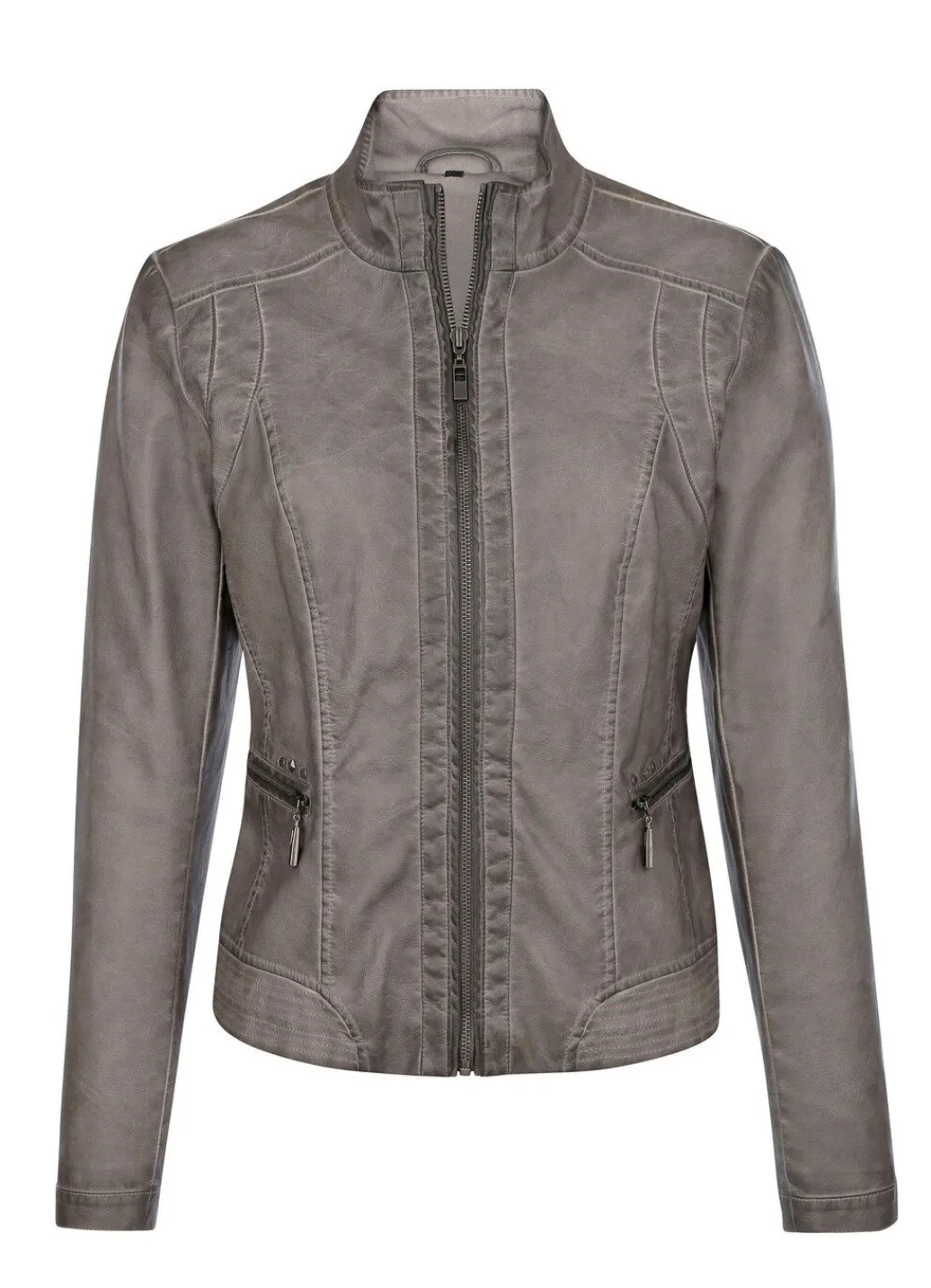 Damen Mona Lederimitatjacken<Blazer mit dezenter Nietenzer