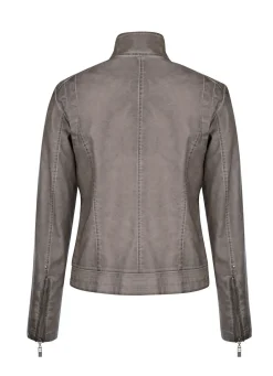 Damen Mona Lederimitatjacken<Blazer mit dezenter Nietenzer