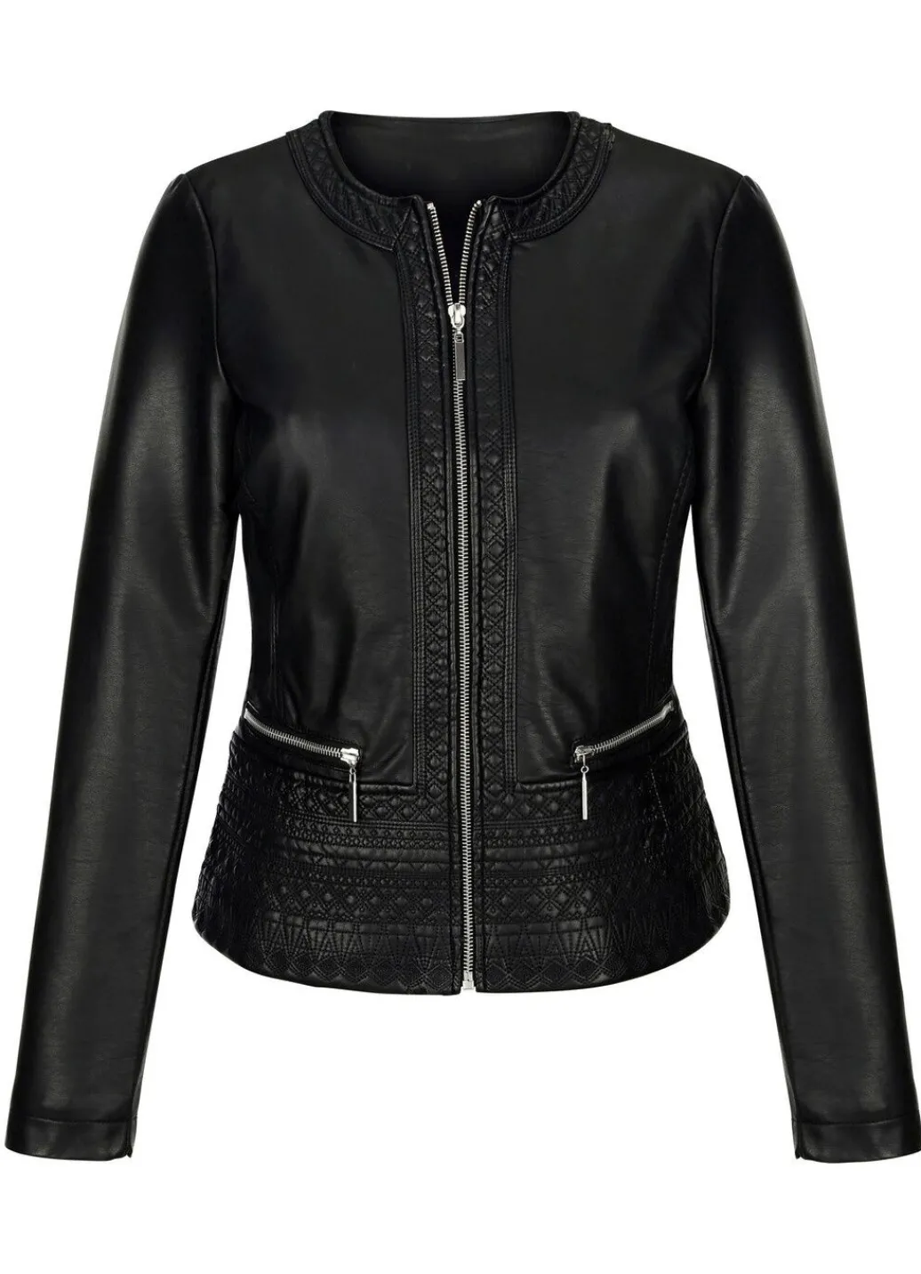 Damen Mona Übergangsjacken|Lederimitatjacken<Blazer mit toniger Stickerei