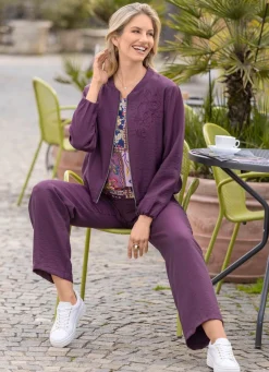 Damen Mona Blusenjacken|Basics<Blouson mit 2-Wege-Zipper