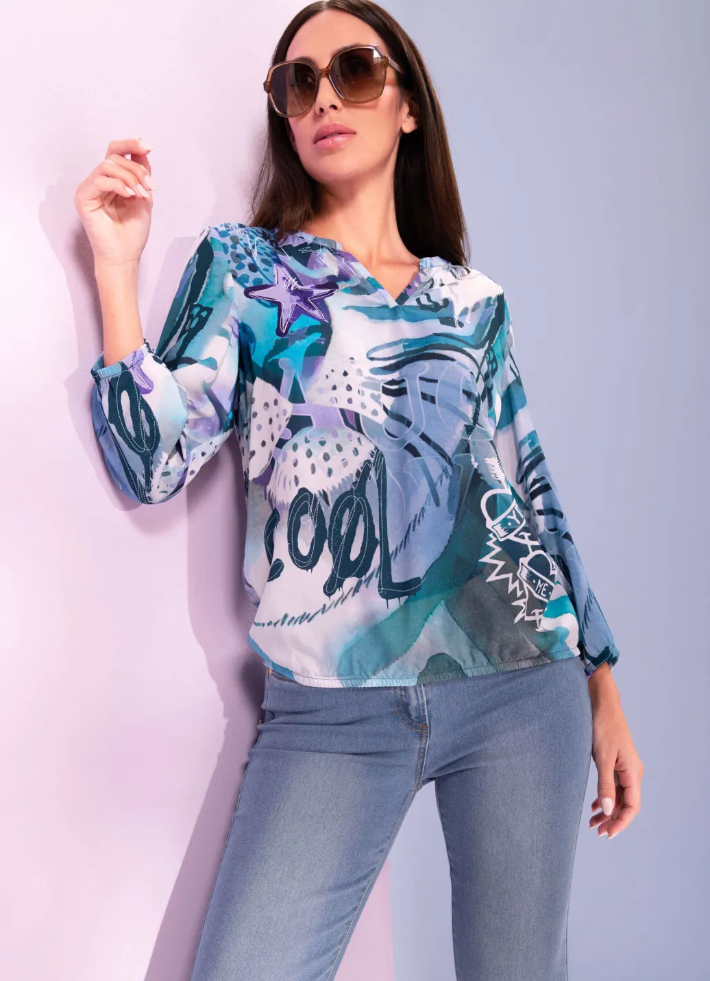 Damen Mona Blusen<Bluse mit auffallendem Dessin