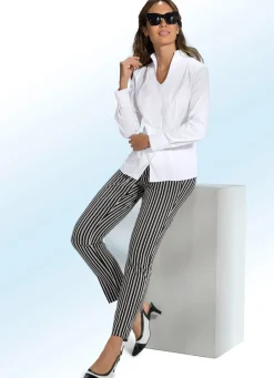 Damen Mona Basics<Bluse mit Kelchkragen