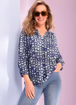 Damen Mona Blusen<Bluse mit Schmetterlings-Dessin
