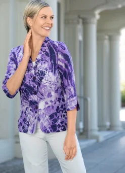 Damen Mona Abendmode<Blusenblazer mit modischem Reverskragen