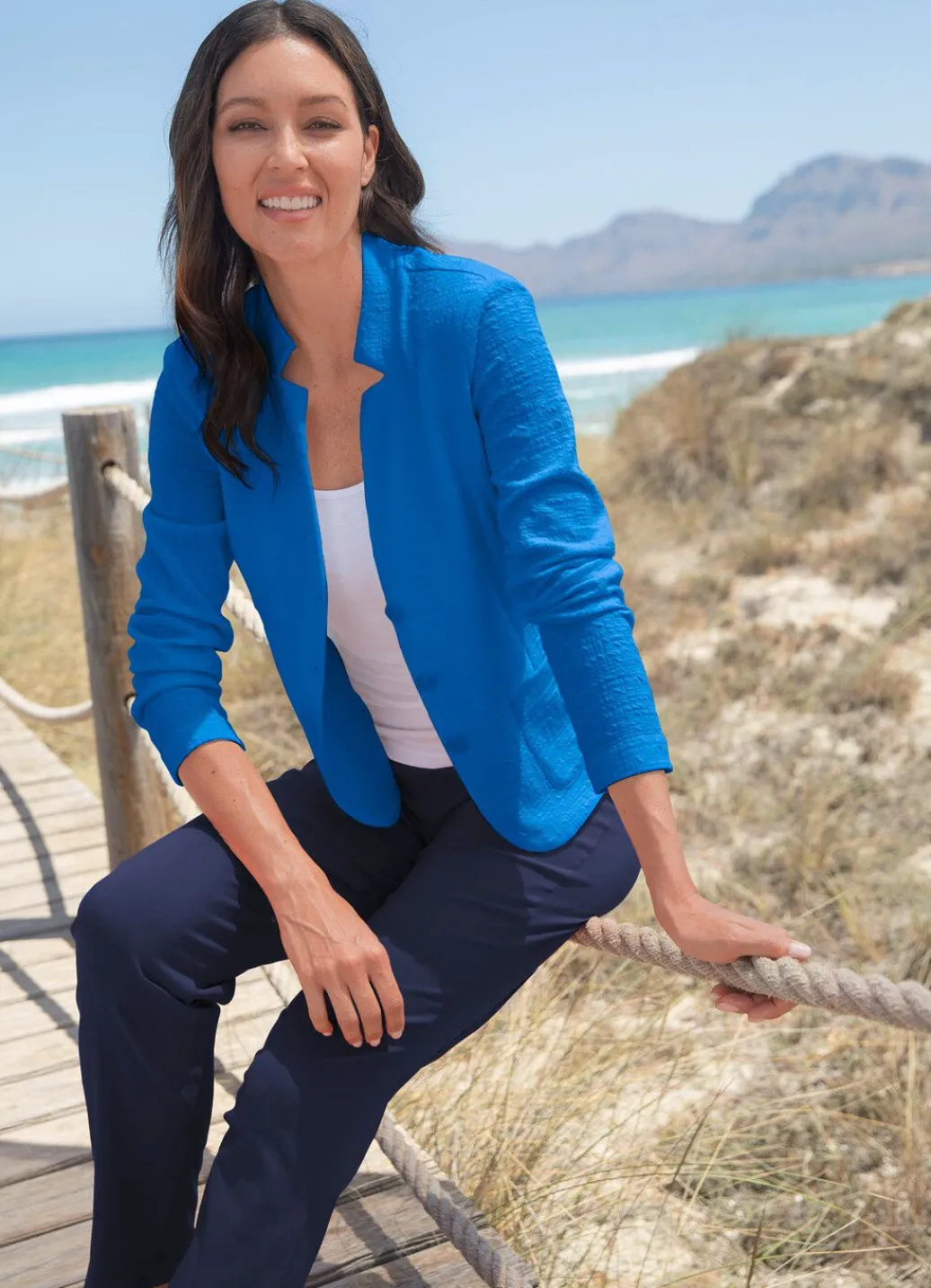 Damen Mona Blusenjacken|Basics<Blusenblazer mit Schulterpolstern