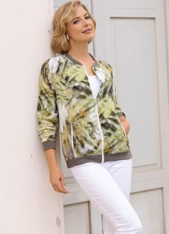 Damen Mona Blusenjacken<Blusenjacke mit dekorativem Rippenstrick