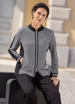 Damen Mona Blusenjacken<Blusenjacke mit Hahnentritt-Dessin