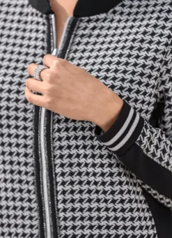 Damen Mona Blusenjacken<Blusenjacke mit Hahnentritt-Dessin
