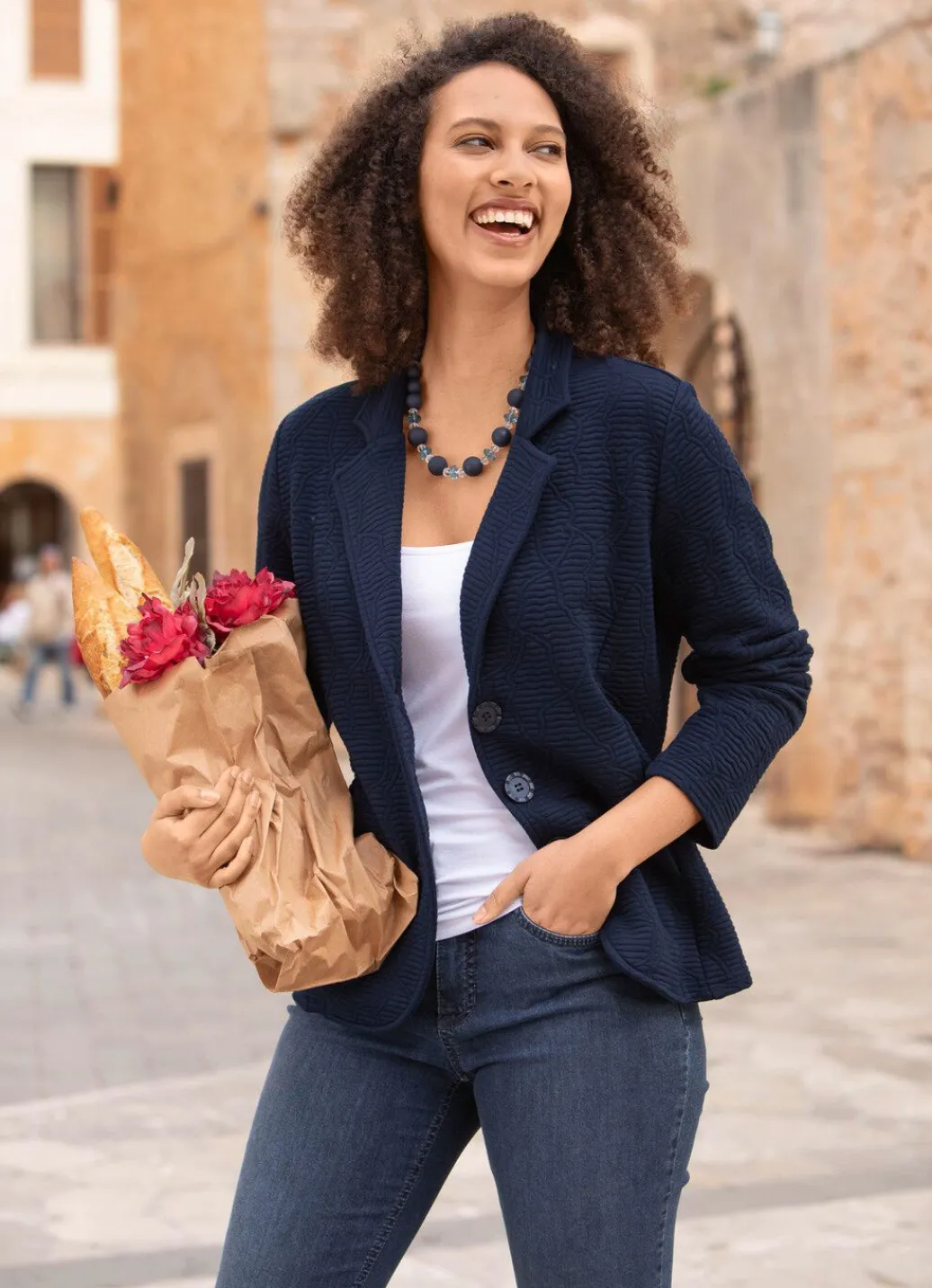Damen Mona Blusenjacken|Basics<Blusenjacke mit Knopfleiste
