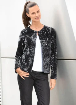 Damen Mona Blusenjacken|Basics<Blusenjacke mit Pailletten
