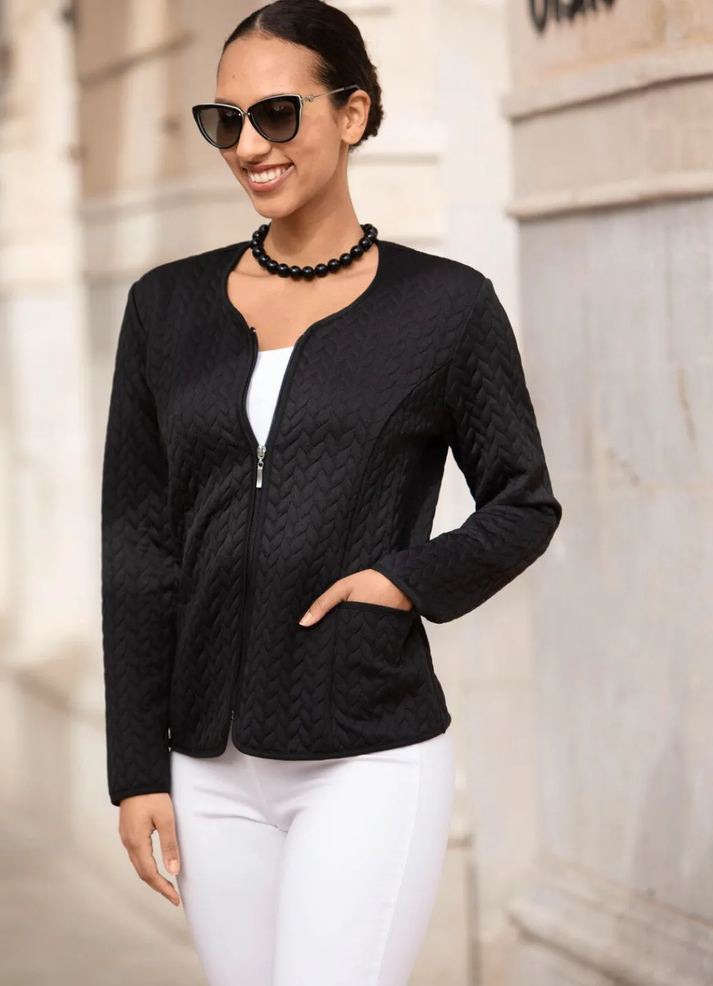 Damen Mona Blusenjacken|Basics<Blusenjacke mit Reißverschlussleiste