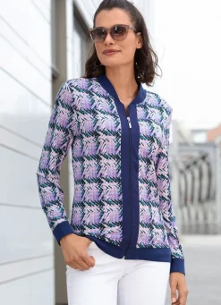 Damen Mona Blusenjacken<Blusenjacke mit Rippenstrick