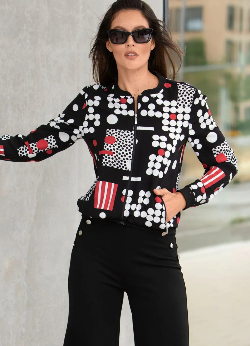 Damen Mona Blusenjacken<Blusenjacke mit Rippenstrick